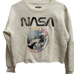 NASA Logo Oversized Cropped Sweatshirt